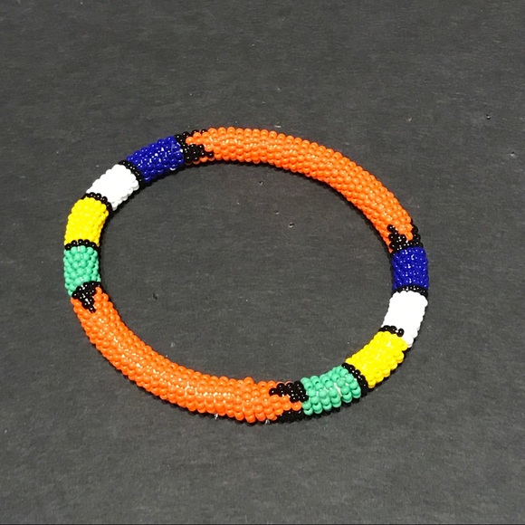 African Beaded Masai Bangle Masai Bracelet Made in Kenya - Picture 2 of 6